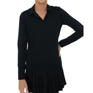 Tuckernuck Womens Large Tnuck Sport Black Long Sleeve Shirt Athletic Polo Top L